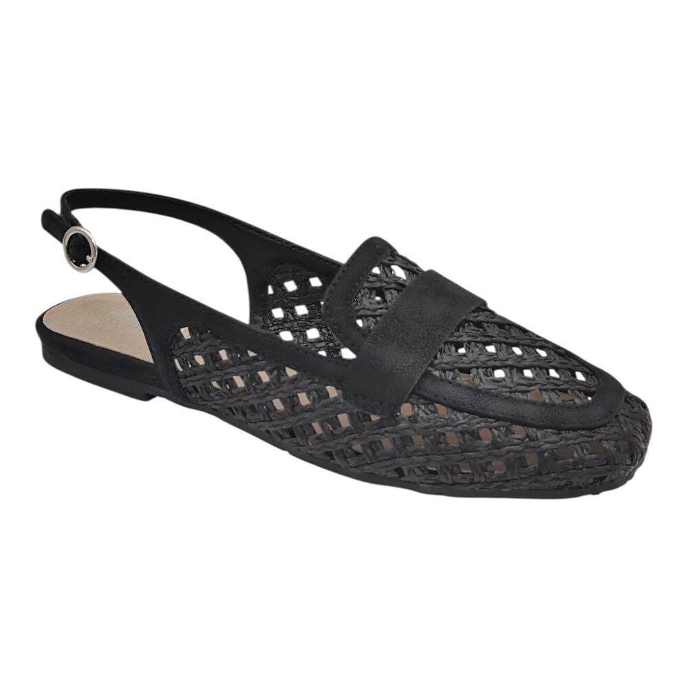 Kenneth Cole Reaction Women's Enrica Slingback Flat Loafers Black Size 11 M